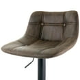 thumbnail image 2 of Elama 2 Piece Vintage Faux Leather Adjustable Bar Stool in Brown with Matte Black Base, 2 of 8