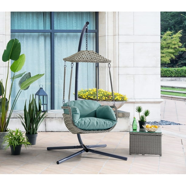 Premium Patio Hanging Lounge Chair Thick Cushion with Armrest Chair UV