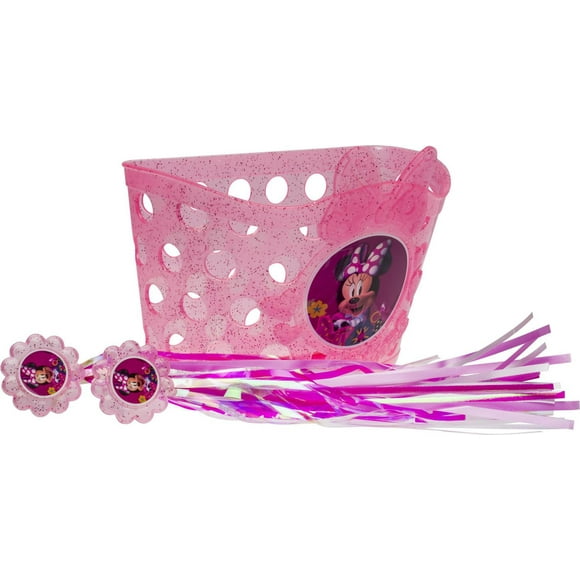 Panier de vélo moulé 3D et banderoles Minnie Panier de guidon