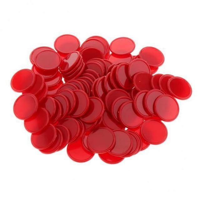 Moneda De Plástico Con Forma De Barril De 6x25MM, 100 Barriles Por Barril, Borde Cóncavo Rojo