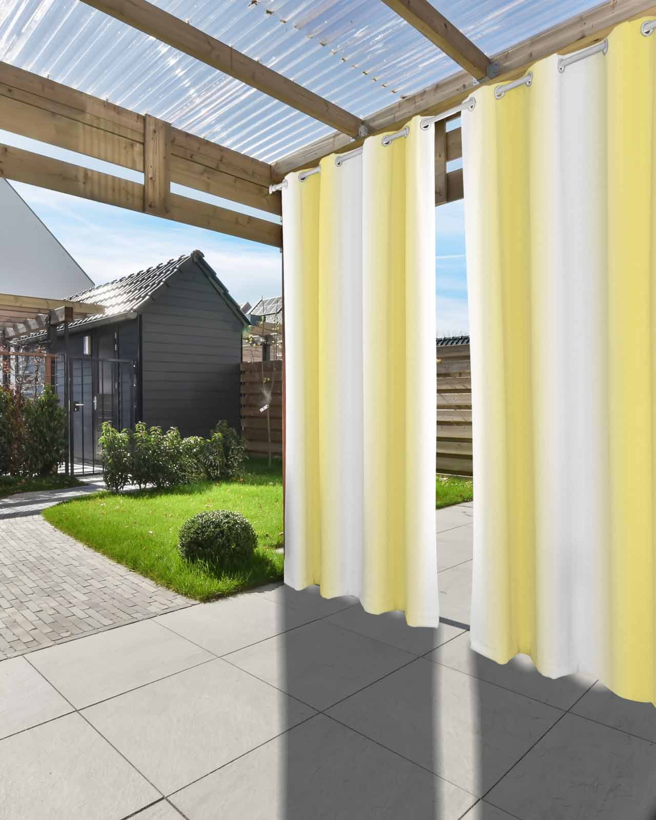 nqOlkjepod Outdoor Curtains for Patio Waterproof, Yellow Ombre Outdoor Privacy Panels Grommet, Farmhouse Modern Art Blackout Outside Curtains for Porch/Cabana/Pergola/Gazebo 54"x84", 1 Panel