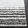 thumbnail image 3 of SAFAVIEH Berber Sera Abstract Polyester Shag Area Rug, Ivory/Grey, 7' x 7' Square, 3 of 8
