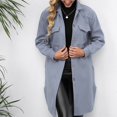 thumbnail image 6 of Ozmmyan Women's Solid Color Cardigan Wool Sweater Pocket Recreational Long Sleeve Coats, 6 of 7