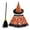 Orange, variant on Pandaie Toddler Witch Outfit Set Girls Pumpkin Print Halloween Party Clothes Accessorie Including Witch Tutu Skirts Hat and Brooms for 5-11 Kids
