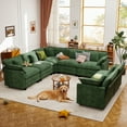 thumbnail image 7 of BedLuxury 111.5” Modular Sectional Sofa with Movable Ottoman, Modern Cloud Couch with Corner Seat for Living Room, 5-Seat, Green, 7 of 7
