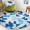 thumbnail image 2 of SAFAVIEH Kids Playhouse Abstract Shapes Machine Washable Area Rug, Grey/Blue, 5' x 5' Round, 2 of 8