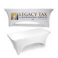 thumbnail image 4 of UNIQ SIGNS Custom Stretch Table Cloth 6ft with Business Logo Image or Message Polyester Rectangular Personalised Table Cloth for Trade Shows Business Events Logo Washable, 4 of 4