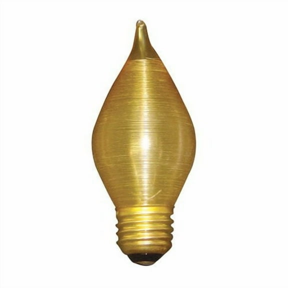 Bulbrite 40C15A 40-Watt Incandescent Spunlite C15 Chandelier Bulb, Medium Base, Amber [12 Pack]