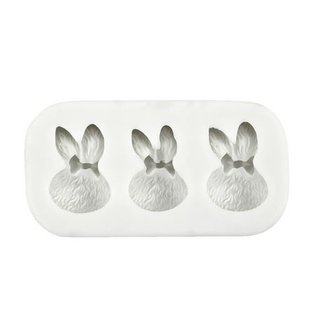 

JULYING 3 Cavities Silicone Rabbit Shape Mousse Moulds Fondant Mould Chocolates Mold Pastry Pan Bakeware for Baking Cake Dessert