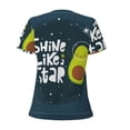 thumbnail image 4 of Naloa Avocado in Space1 Print T-Shirts Short Sleeve V Neck Tees for Women Fashion Tops Trendy Lightweight Soft Casual Summer Outfits Clothes, 4 of 5