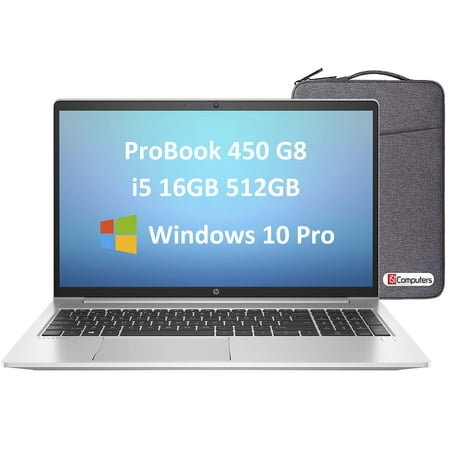 HP ProBook 450 G8 15.6" FHD (Intel 4-Core i5-1135G7, 16GB RAM, 512GB SSD, UHD Graphics, Full HD IPS), Business Laptop, Backlit KB, Type-C, RJ-45, Webcam, IST Bag, Windows 10 Pro / 11 Pro