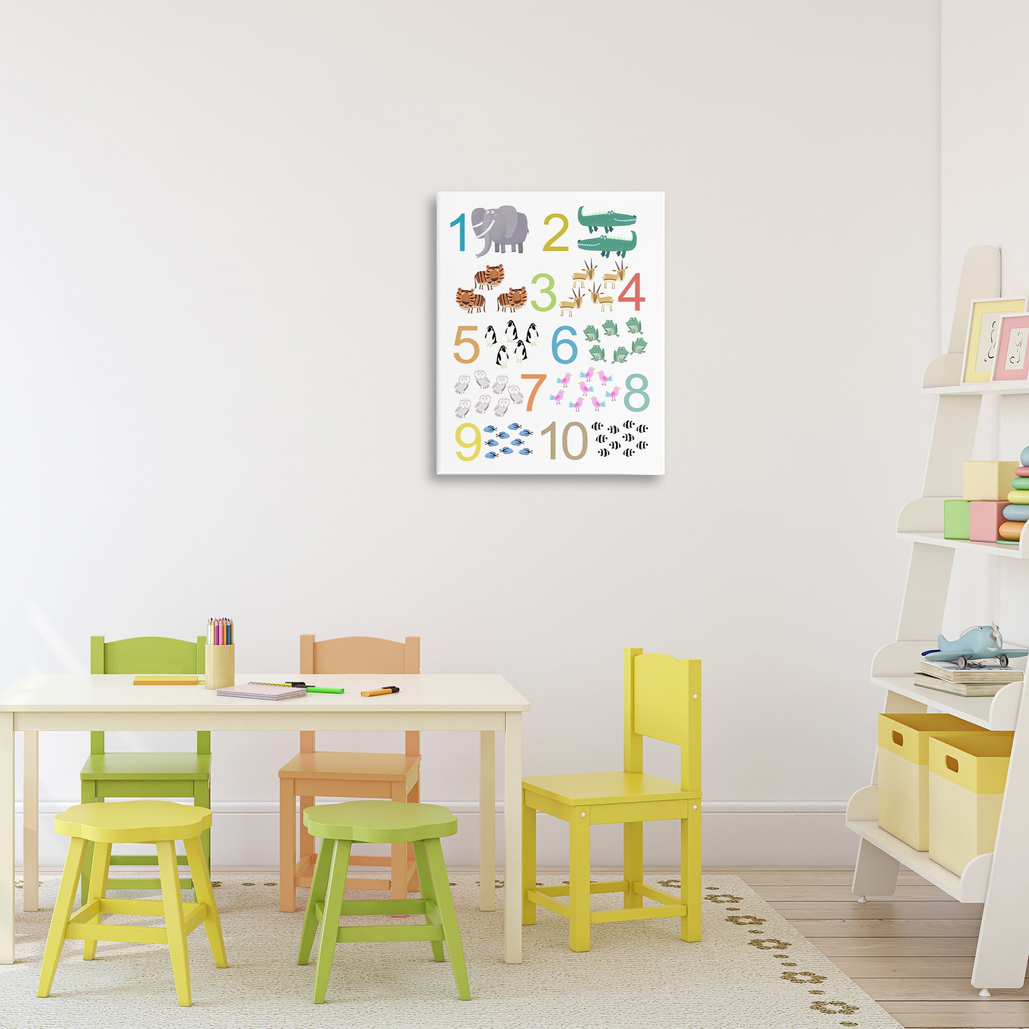 Kid's Counting Animals Canvas Wall Art, design by Carla Daly