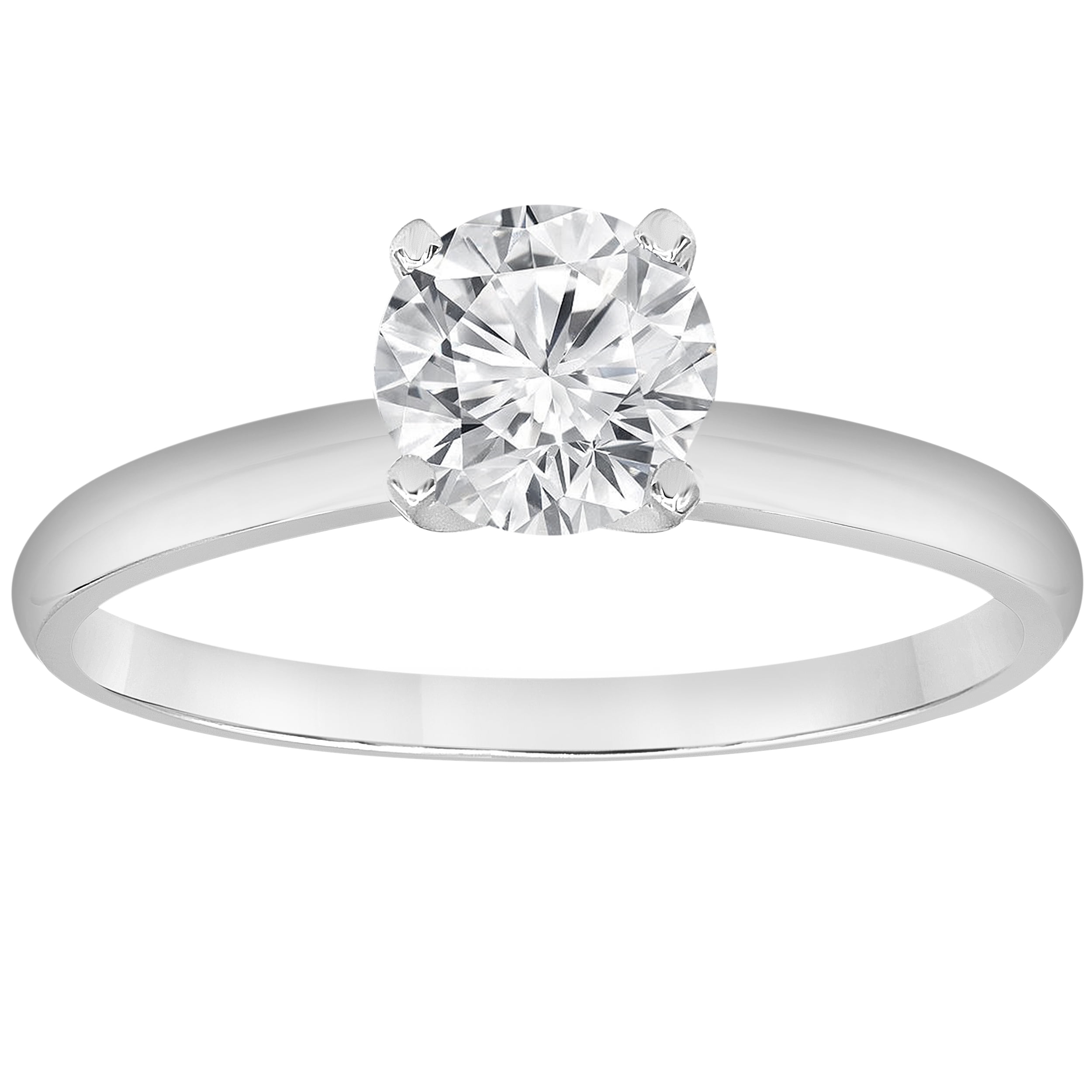 Womens Cute 1.0 CT ROUND CUT Engagement Promise RING White Gold Plated SIZE 5-9 