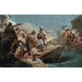 thumbnail image 3 of Follower Of Giovanni Battista Tiepolo 24x17 Black Modern Framed Museum Art Print Titled - The Wounded Horatius Cocles Swimming the Tiber, 3 of 5