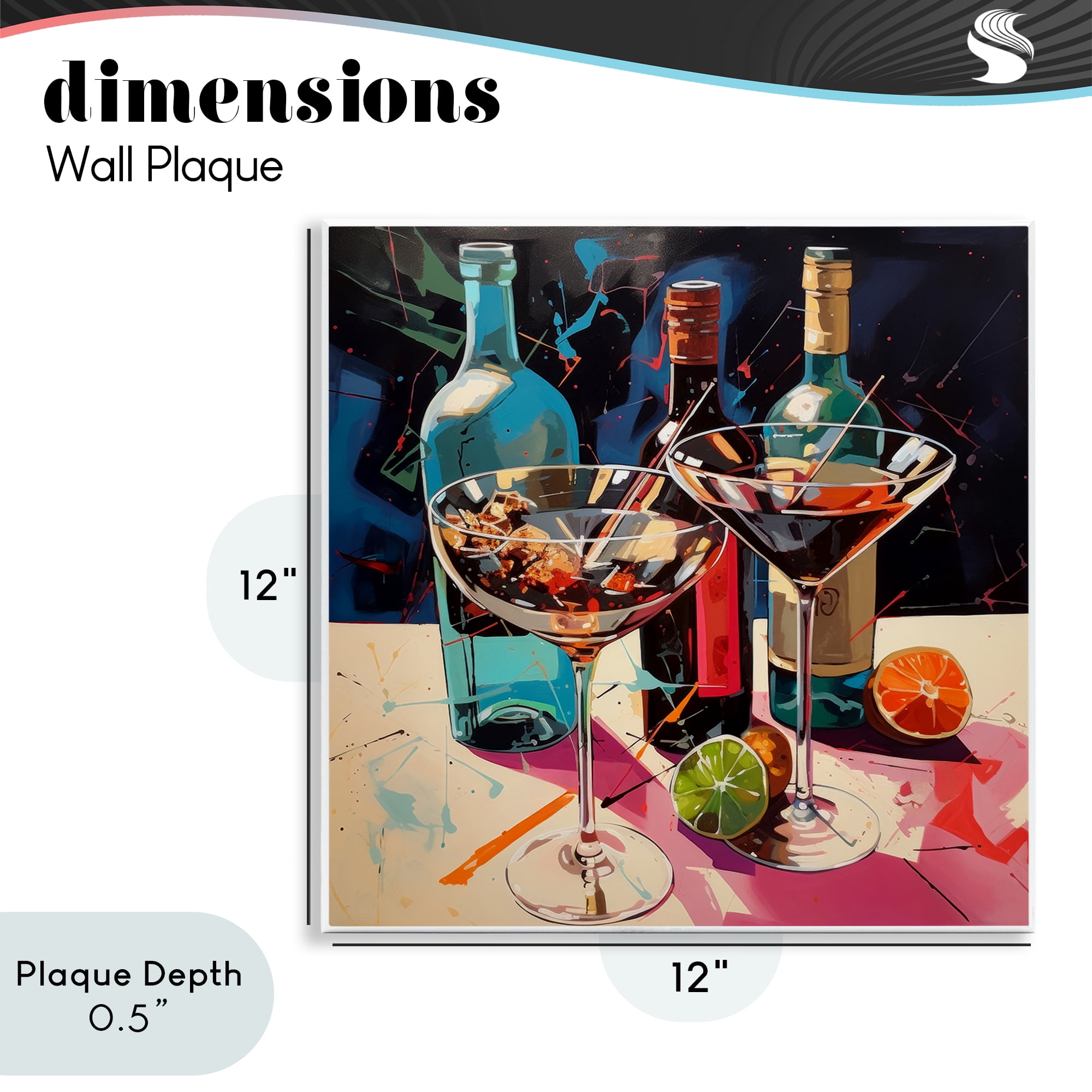 Stupell Industries Artsy Cocktails of Every Sip Wall Plaque Art, design by Lazar Studio