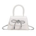 thumbnail image 1 of Mini bolso de noche con lazo de diamantes de imitación para mujer bolso Hobo elegante y bonito con correa de cadena de cuero PU, 1 of 9