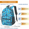 thumbnail image 3 of Police and Megaphone Blue Pattern 17" Waterproof Oxford School Backpacks for Teens, S-Shape Padded Straps, for School, Travel, Hiking, Camping, 3 of 4