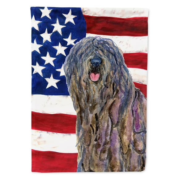 Carolines Treasures SS4008GF USA American Flag with Bergamasco Sheepdog Flag, Small, Multicolor