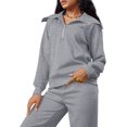 thumbnail image 5 of Lounge Sets For Women 2023 Oversized Half Zip Sweatshirt And Wide Leg Sweatpant 2 Piece Outfits Sweatsuit Tracksuit, 5 of 7