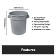thumbnail image 3 of 10 Gallon Gray Round Feed and Seed Storage Container with Lid, Plastic Bin for Agricultural, Gardening, or Household Food Storage, Durable and Airtight, 3 of 3
