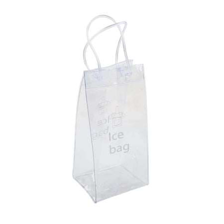 Portable Ice Wine Bag Cooler Made from Transparent PVC with Handles for Bottle Cooling and Convenient Transportation Anywhere