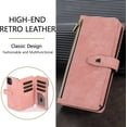 thumbnail image 6 of Wallet Case for Samsung Galaxy A14 5G, 9 Card Holder Slots Zipper Pocket Handbag Case Magnetic Closure Kickstand with Wrist Strap TPU Shockproof Flip Case - Retro Pink, 6 of 15