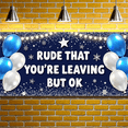 thumbnail image 5 of Decorative Design Leaving Party Banner Rude You're Leaving Silver Stars Blue Balloons for Farewell Celebration Office Party Goodbye Event, 5 of 7