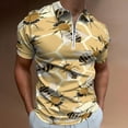 thumbnail image 2 of Honey Bee Bee Honeycomb Pattern Men Zipper T-shirt Summer Casual Short Sleeve T-shirt Top, 2 of 7
