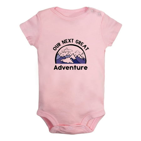 

Our Next Great Adventure Funny Rompers For Babies Newborn Baby Unisex Bodysuits Infant Jumpsuits Toddler 0-12 Months Kids One-Piece Oufits (Pink 0-6 Months)
