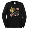thumbnail image 2 of Wild Bobby Worship While You Wait Sunflower Pink and Yellow Inspirational/Christian Men Long Sleeve Shirt, Black, Small, 2 of 6