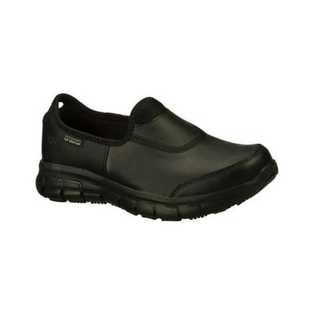 Skechers for Work Women's Sure Track Slip Resistant Shoe, Black, 6 M