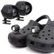 thumbnail image 3 of 2 faros delanteros para luz de zapato con agujero de cocodrilo, luz de advertencia para senderismo y acampada (negro), 3 of 3
