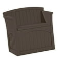 thumbnail image 4 of Suncast 31 Gallon Patio Seat Outdoor Storage and Bench Chair, Java (2 Pack), 4 of 6