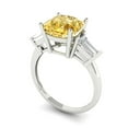 thumbnail image 2 of Three-Stone Engagement Ring for Women - 3ct Natural Citrine in 18K White Gold Promise Ring, 2 of 6