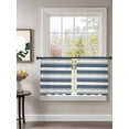 thumbnail image 2 of Sheer Curtains 45 Inch Length 2 Panels Set for Kitchen, Haze Blue Stripe Semi Sheer Curtains for Windows, Farmhouse Blue Gray Striped Voile Window Treatments Rod Pocket Curtain, 2 of 7