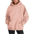 thumbnail image 2 of Hoodies for Women Fleece Oversized Hoodies Casual Long Sleeve Fleece Sweatshirts Pullover Sweaters Teen Girls Clothes with Pocket, 2 of 8