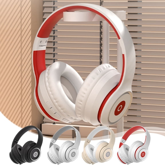 Bluetooth Headphones Wireless Over-Ear Headphones 5.4 Head Mounted Intelligent Noise Reduction HiFi Stereo Foldable Lightweight Headphones Bluetooth Red