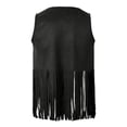 thumbnail image 6 of Western Cowboy Vest Men 70s Hippie Suede Tassel Fringe Vest Open Front Cardigan Jacket Outerwear, 6 of 6