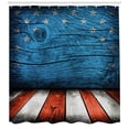 thumbnail image 3 of Ambesonne Prehistoric Country Shower Curtain, Rustic Wooden, 69"Wx75"L, Pale Grey Blue Orange, 3 of 3