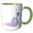 Green/White, variant on 3drose, Cute Blue, Purple, and Pink Image of Gradient Flowered Snail, 15oz Two-tone Yellow Mug