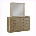 thumbnail image 4 of Dressers, Modern Glam 6-Drawer Wood Dresser with LED Accent | Gold & Copper Finish | Gold | Wood, 4 of 6