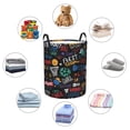 thumbnail image 3 of Lsque Basketball pattern Laundry Hamper Basket, Tall Woven Rope Hamper Basket for Clothes, Lightweight Storage Basket, Collapsible Waterproof-Medium, 3 of 8
