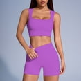 thumbnail image 4 of Hessimy Workout Sets for Women 2 Piece - Seamless Yoga Outfits Shorts and Padded Sports Bra Gym Athletic Clothing Set(Purple,S), 4 of 4