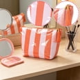 thumbnail image 5 of Toiletry Bag Waterproof Makeup Bag Striped Makeup Bag Tassel Bag for Travel Daily Use Birthday Gift Girlfriend Gift Pvc Material, 5 of 6