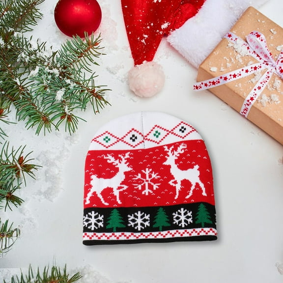 HongHeng Clearance Under $2.00 Christmas Knitted Cold Hat Warm Manufacturer Direct Supply Knitted Hat Male and Female Children's Same Knitted Hat