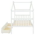 thumbnail image 6 of Aukfa Twin Size House Bed with Two Storage Drawers for Kids, Solid Wood Montessori Bed Frame, White, 6 of 8
