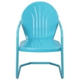 thumbnail image 3 of Northlight 34" Outdoor Retro Metal Tulip Armchair, Sky Blue, 3 of 4