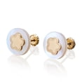 thumbnail image 3 of Aretes de oro 14k GIALLO Broquel Estrella perlada de oro amarillo con madre perla, 3 of 4