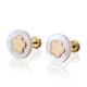 thumbnail image 3 of Aretes de oro 14k GIALLO Broquel Estrella perlada de oro amarillo con madre perla, 3 of 4
