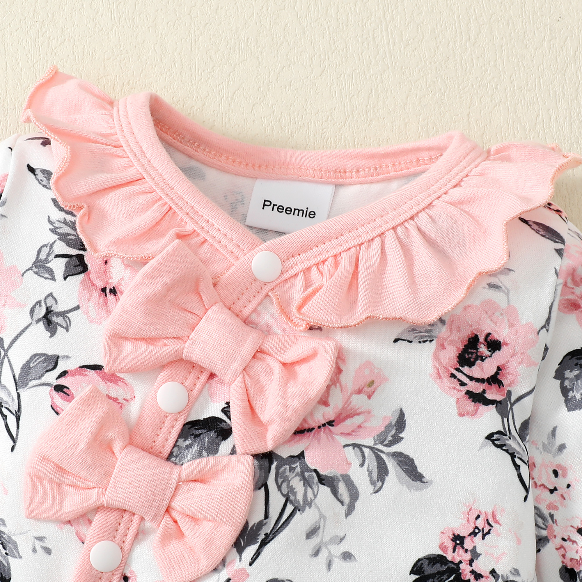 Mioglrie Newborn Floral Long Sleeve Bodysuit with Headband photo 6